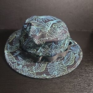 NEFF Bucket‎ Hat One Size Black Tropical Leaf Print Adjustable Strap Casual